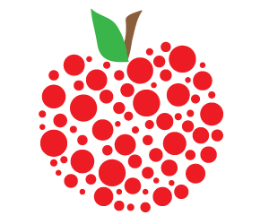 polka dot apple clipart